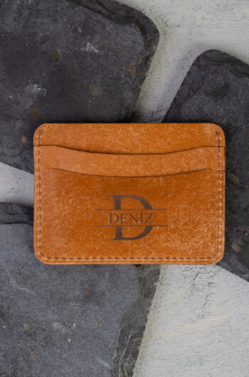 Kişiye Özel İsimli El Yapımı Hakiki Deri Taba Kartlık - Grain Minimal